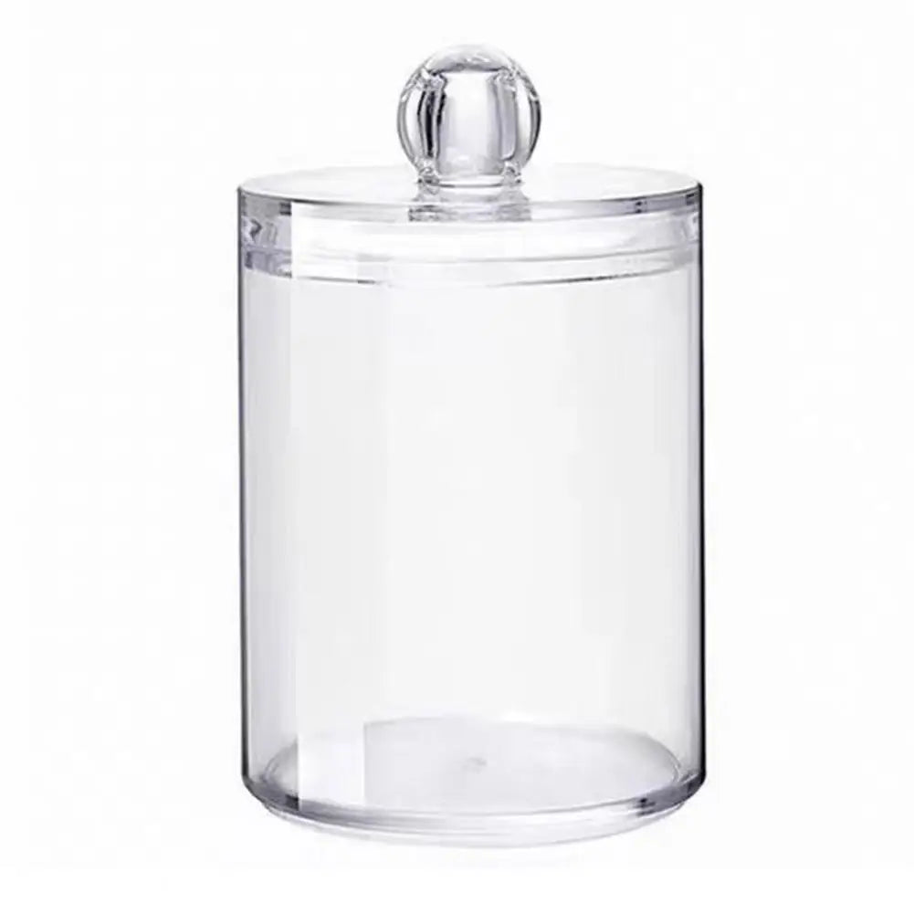 Cosmetic Cotton Storage Box Cotton Swab Container Transparent With Lid Dustproof Home Dorm Cotton Swab Dental Floss Container