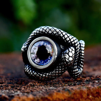 BEIER 2022 New Special Design Stainless Steel Snake Ring Colorful The Devil's Eyes For Men Punk Gothic Animal Jewelry Wholesale