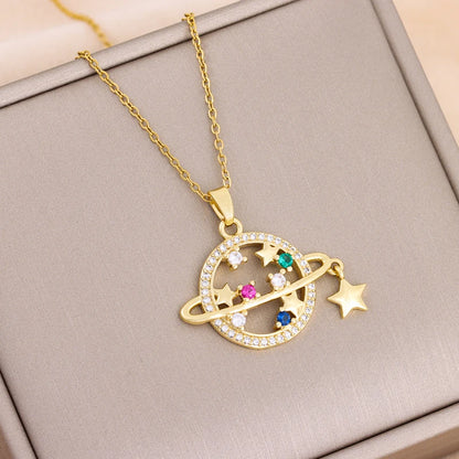 New Design Sense Light Luxury Pendant Necklaces For Women Trendy Stainless Steel Female Jewelry Ladies Neck Chain Accessories