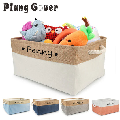 Personalized Dog Toy Basket Free Print Pet Storage Box Cat DIY Custom Name Toys Clothes Accessories Organize Storage