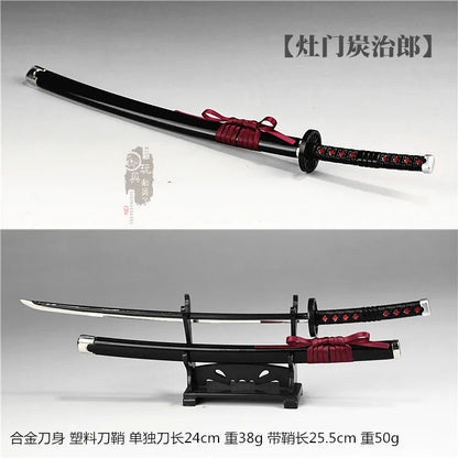 1/6 Japan Samurai Katana Demon Slayer Sword No Yaiba Espadas Manga Anime Accessories Model Uncut Blade Toy For 12" Action Figure