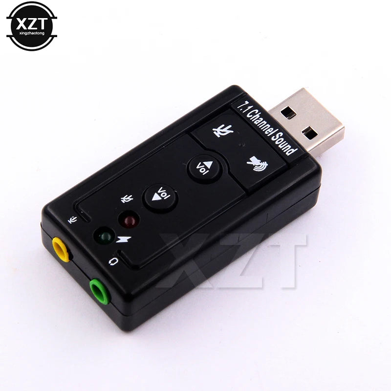 External USB Sound Card Mini USB 2.0 3D Virtual 480Mbps 7.1 Channel Audio Sound Card Adapter for PC Desktop Notebook