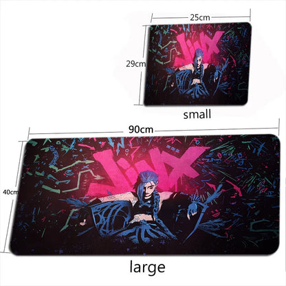 Arcane Jinx Anime Mouse Pad Large Computer Office Game Table Mats XXL Rubber Anti-slip Gaming Keyboard Mousepads Long Desk Pads