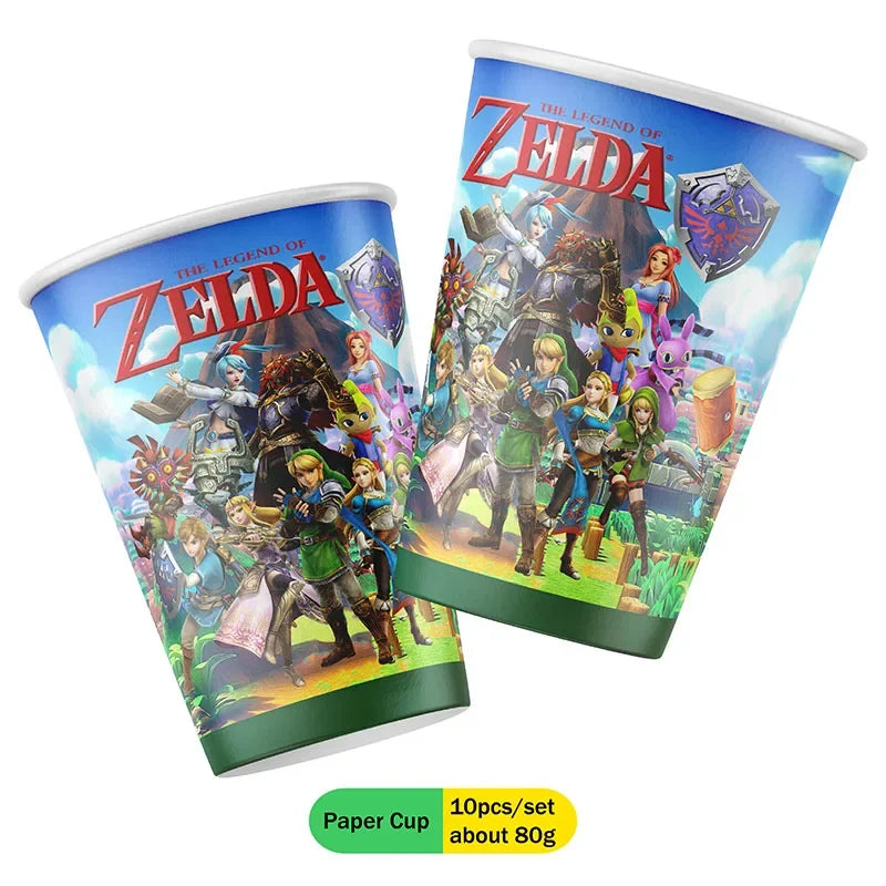 Game ZELDA Party Decoration Disposable Tableware Birthday Party Decorations Kids Boy Theme Supplies for Baby Shower Gift Toys