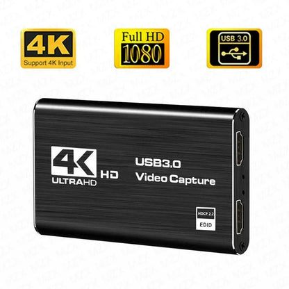 MZX Video Capture Card Box 4K HDMI-Compatible 60Hz 30Hz USB 3.0 1080P 60fps 30fps Live Recorder Grabber Capturer Game Audio Mic