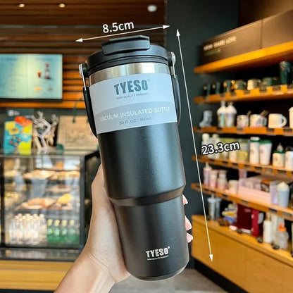 Tyeso's New Coffee Cup With Double-Layer Insulation And Cold Insulation Portable Ice Cream Cup Large Capacity Stainless Steel