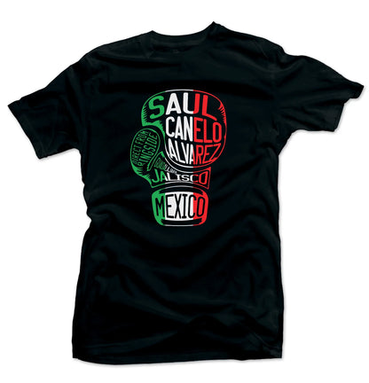 Canelo Men'S Mexico Boxing Championship Gloves Black T Shirt