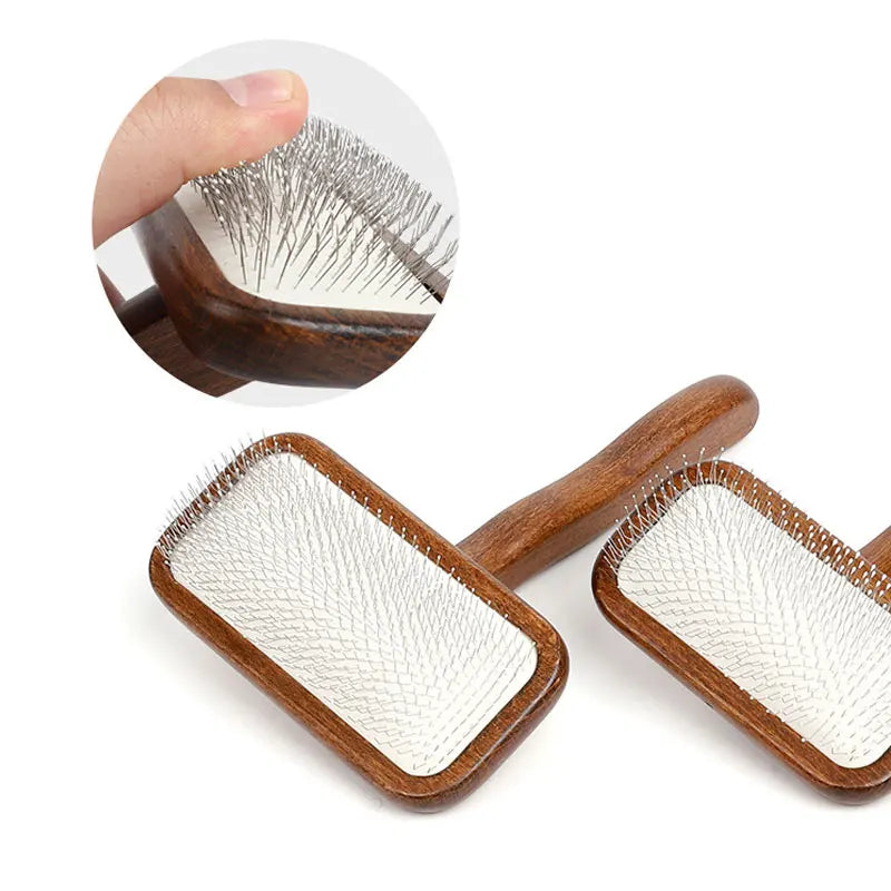 Pet Dog Hair Remover Comb Cat Hair Shedding Brush Wooden Handle Grooming Tools For Dog Pet Massage Cleaning Supplies Accessories