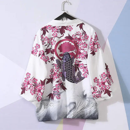 Prowow Spring Men Loose Hong Kong Style 3/4 Sleeve Kimono Traditional Male Kimono Cardigan Men Harajuku Streetwear Male