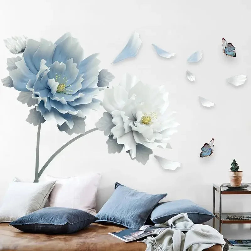 Flower Stickers Living Room Wall Background Wall Stickers Bedroom Room Wall Decoration Stickers Wallpaper Self-adhesive Stickers