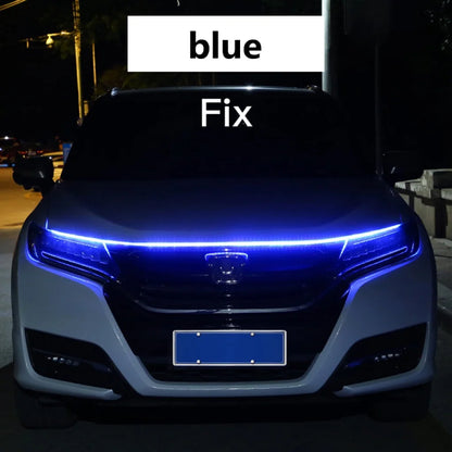 LED Daytime Running Light Scan Starting Car Hood Decorative Lights DRL Auto Engine Hood Guide Decorative Ambient Lamp 12V