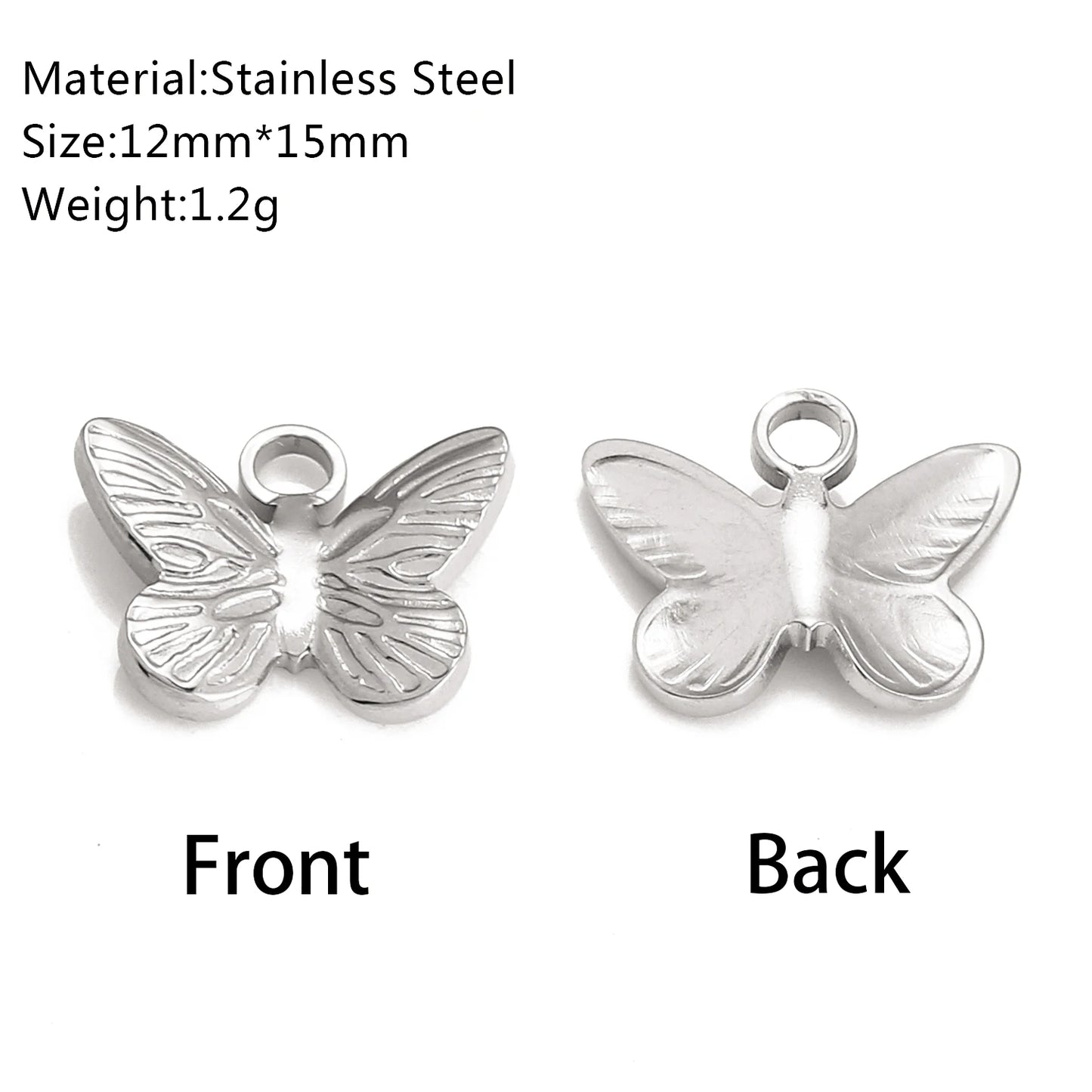 3Pcs Stainless Steel Flying Animal Bee/Butterfly/Scarab Charms for Jewelry Making 18K Plated Cute 3D Insect Pendants DIY Crafts