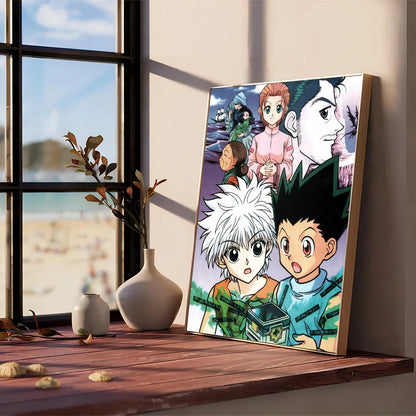 Hunter X Hunter Manga Anime  Self-adhesive Art Poster Retro Kraft Paper Sticker DIY Room Bar Cafe Stickers Wall Painting