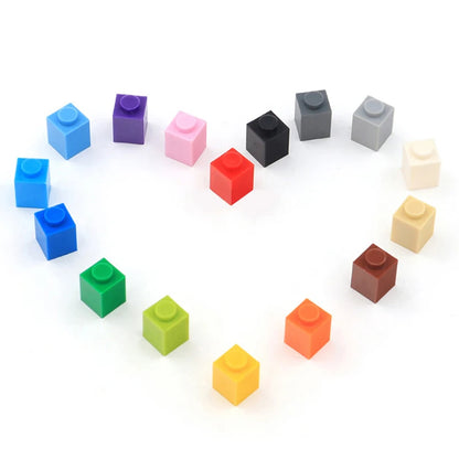 50pcs/lot DIY Blocks Building Bricks Thick 1X1 Educational Assemblage Construction Toys for Children Size Compatible With Brand