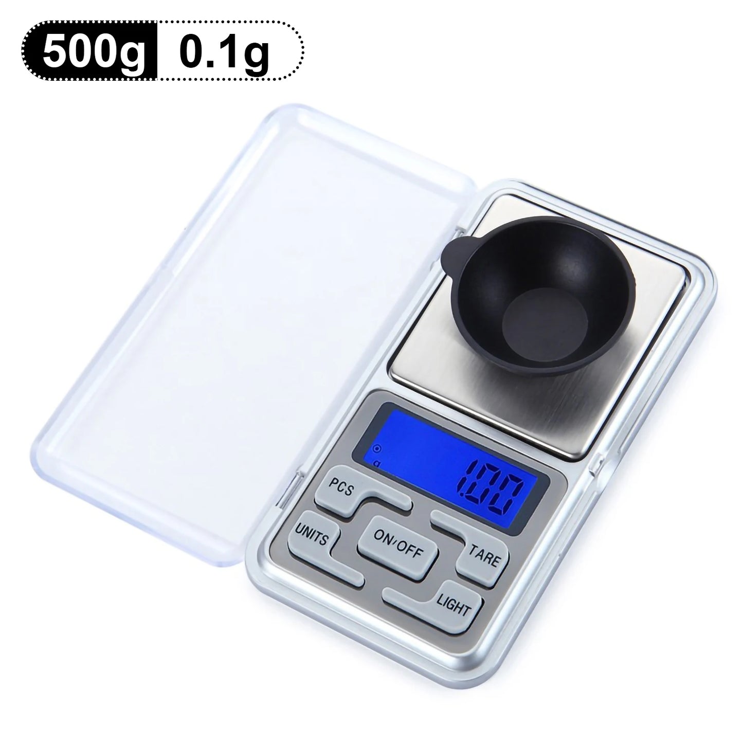 Stainless Steel Mini Pocket Weighing Electronic Carat Scale 0.01G High Precision Portable Household Electronic Jewellery Scale