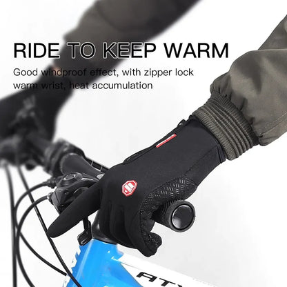 Winter Cycling Gloves Men Gloves Touch Screen Waterproof Windproof Sports Gloves Warm Thermal Fleece Running Ski Cycling Gloves