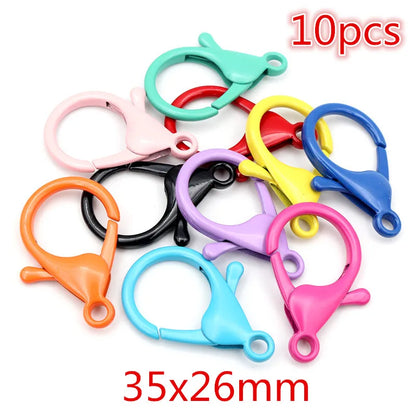 New Fashion Multi-colors Mixed Alloy Open Rings Lobster Clasp Hooks Ball Chains DIY Jewelry Making Findings Supplies