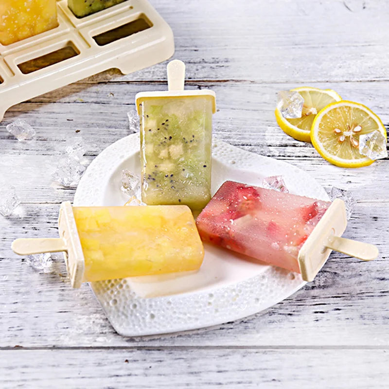 Ice Cream Popsicle Mold DIY Ice Cream Machine Homemade Ice Box with Plastic Stick Ice-lolly Mold Ice Cube Tray Kitchen Gadgets