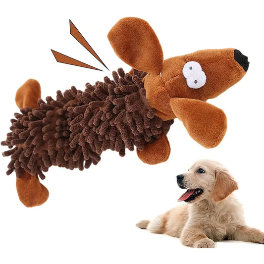 1 Plush Toy with a Dog Gnawing and Making Sounds