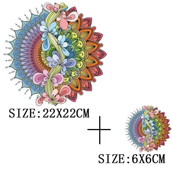 Beautiful Flower Iron On Transfer For Clothing DIY Fashion Heat Sticker On T-shirt Bag Retro Style Patches On Clothes Appliqued