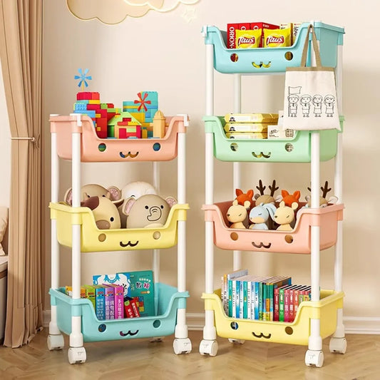 Toy Storage Trolley Bookshelf Snack Rack For Children Storage Organizer Bathroom Accessories Closet Organizer Kitchen Storage