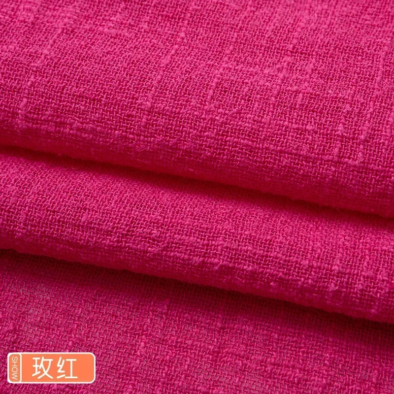 Solid Color Soft Thin Linen Cotton Fabric Organic Material Pure Natural Flax For Sewing DIY Handmade Clothes Patchwork Fabric