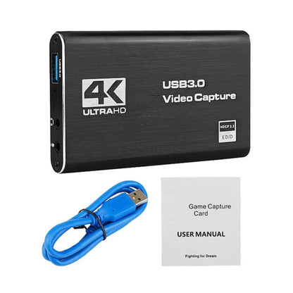 4K Ultra HD Video Capture Card USB 3.0 USB 2.0 HDMI-compatible Grabber Recorder for PS4 Game DVD Camera Recording Live Streaming