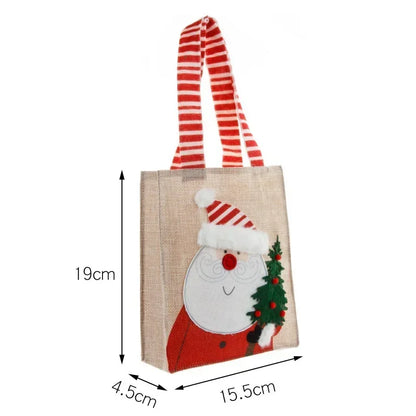 2PCS Christmas Tote Candy Chocolate Storage Bag Apple Bag Christmas Gift Santa Snowman Gift Bag Christmas Supplies