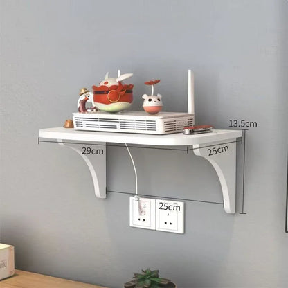 Wall Mount Storage Rack Organizer Router TV Set Top Box Floating Shelf Multi Tap Outlet Board Hidden Bracket