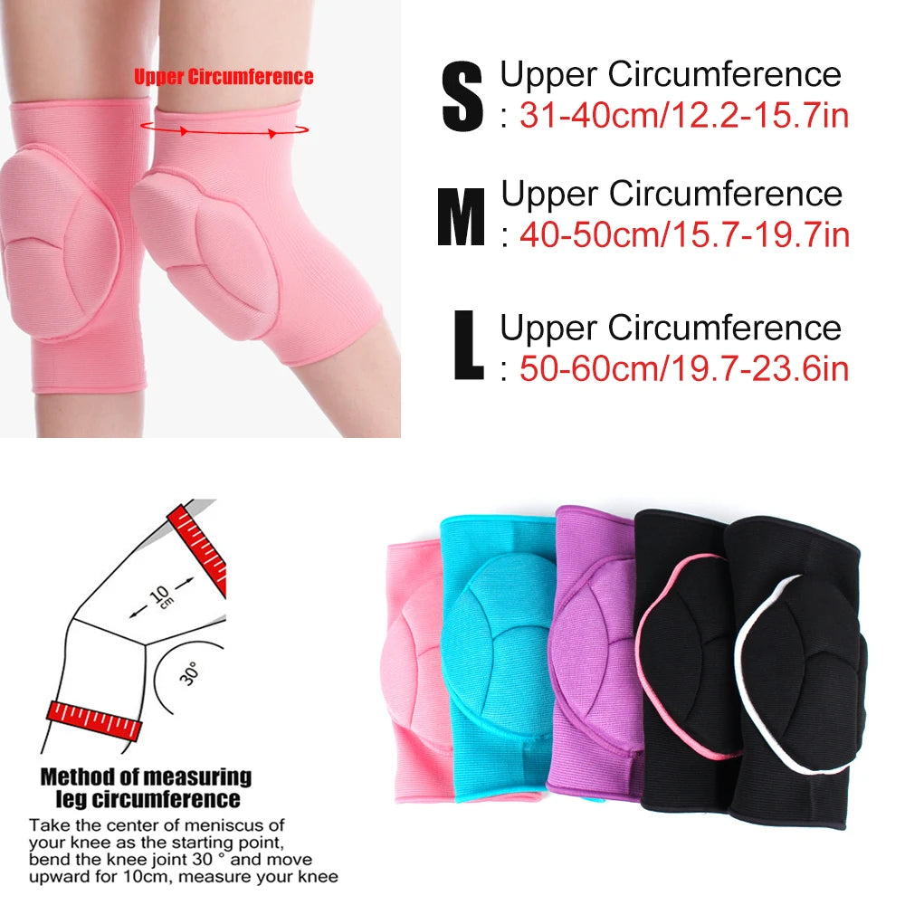 1Pcs Kneepads Thick Sponge Anti-Slip Collision Avoidance Knee Sleeve Football Jogging Wrestling Basketball Volleyball Women Men