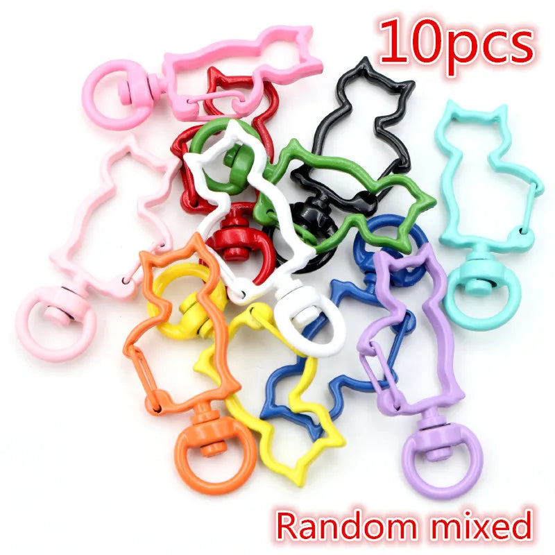 New Fashion Multi-colors Mixed Alloy Open Rings Lobster Clasp Hooks Ball Chains DIY Jewelry Making Findings Supplies