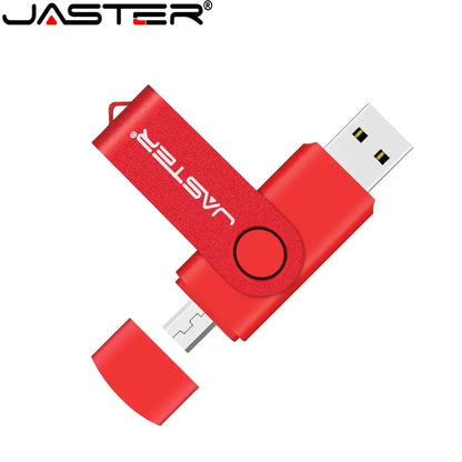 JASTER Free Custom Logo USB Flash Drives 128GB High Speed 2 IN 1 USB 2.0 Pen Drive 64GB 32GB 16GB Black Creative Gift 8GB 4GB