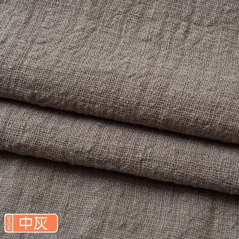 Solid Color Soft Thin Linen Cotton Fabric Organic Material Pure Natural Flax For Sewing DIY Handmade Clothes Patchwork Fabric