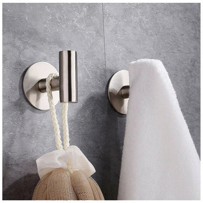 Stainless Steel Robe Hook Adhesive Wall Hook Towel Hook for Bathroom Kitchen Garage Heavy Duty Wall Mounted Kitchen Hardware