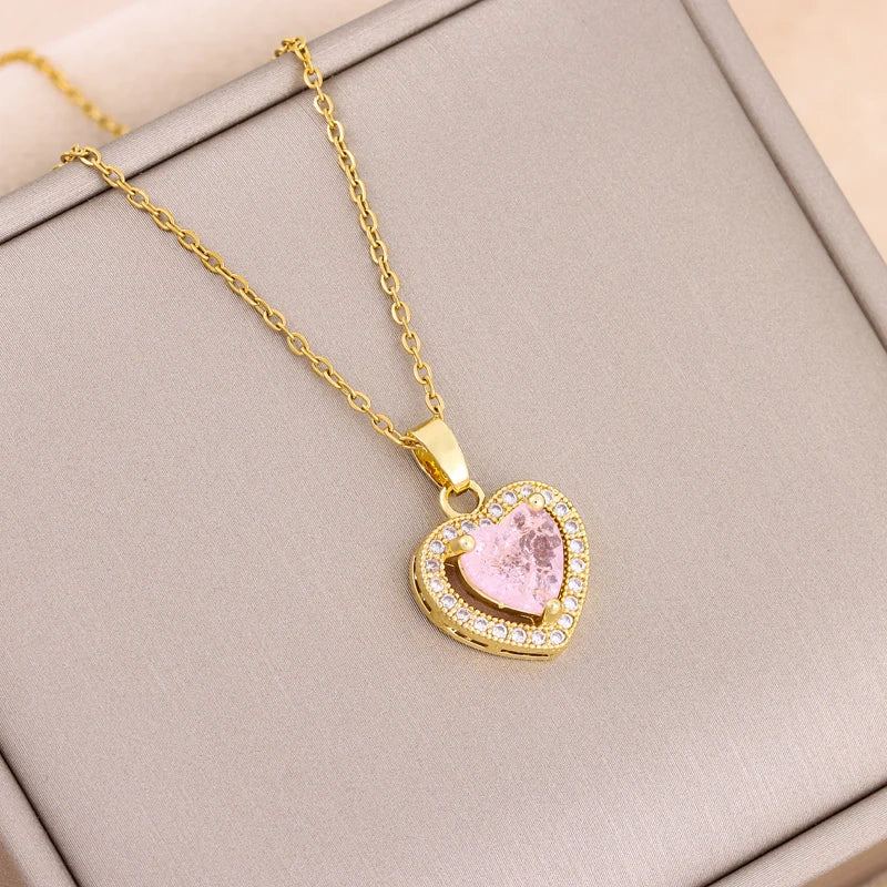 New Design Sense Light Luxury Pendant Necklaces For Women Trendy Stainless Steel Female Jewelry Ladies Neck Chain Accessories