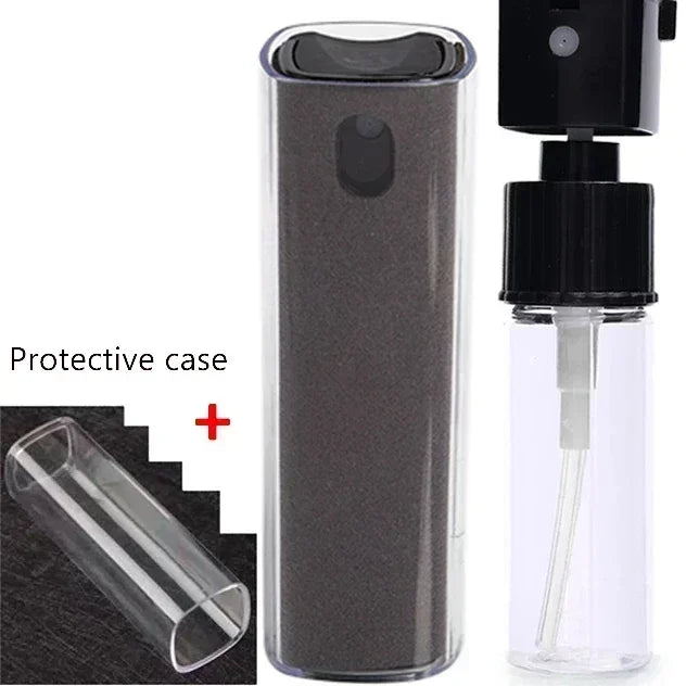 2 in 1 Mini Screen Cleaner Spray Bottle Portable Reusable Mobile Phone Tablet PC Laptop Screen Dust Remover Microfiber Cleaners