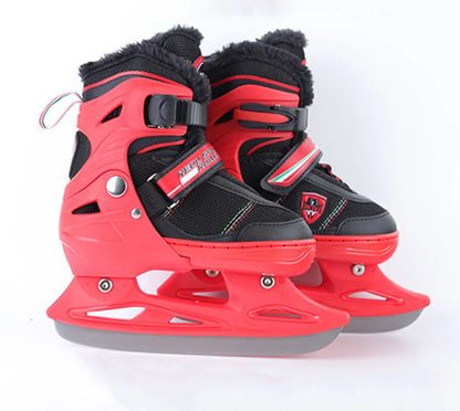 Thicken Adult Adjustable Retractable Size Ice Skates Hockey Shoes Unisex Ice Blade Skate Shoes Real Speed Skating Patines