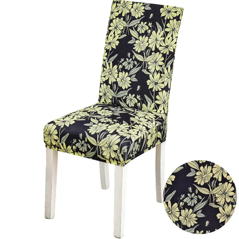 floral printed stretch chair cover for dining room office banquet chair protector elastic material armchair cover