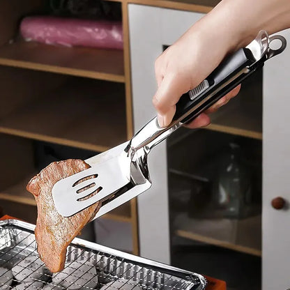 304 Stainless Steel Steak Clip Pancake Barbecue Spatula Clip BBQ Tongs Frying Fish Spatula Clip Bread Household Kitchen Tool