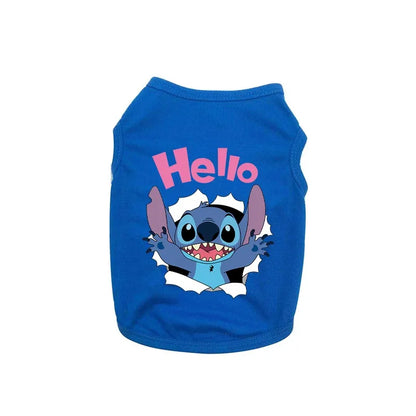 Disney Stitch Pet Dogs Vest Summer Cotton Dogs Clothes Thin French Bulldog Puppy For Small Medium Dog Clothing Chihuahua Costume