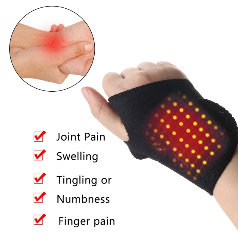 Magnetic Therapy Self-Heating Wrist Support Brace Wrap Heated Hand Warmer Compression Pain Relief Wristband Belt Sanitizer Band