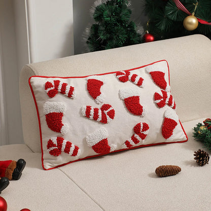 2024 Modern Simple Christmas Tufted Pillow Pillow Pillow Cushion Cushion with Circular Little Sleepy Heads Toddler Pillowcase