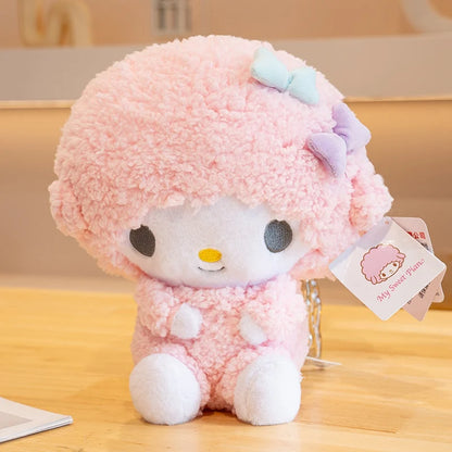 Kawaii Sanrio Plush Doll Flower series Hello Kitty Kuromi Plush Stuffed Doll Cute Cinnamoroll Melody Plush Pendant Kid Xmas Gift