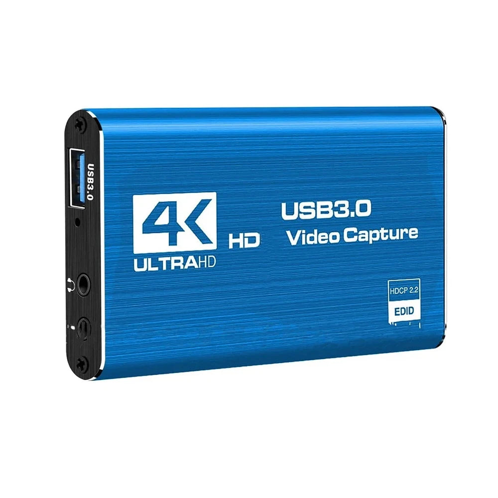 4K Ultra HD Video Capture Card USB 3.0 USB 2.0 HDMI-compatible Grabber Recorder for PS4 Game DVD Camera Recording Live Streaming