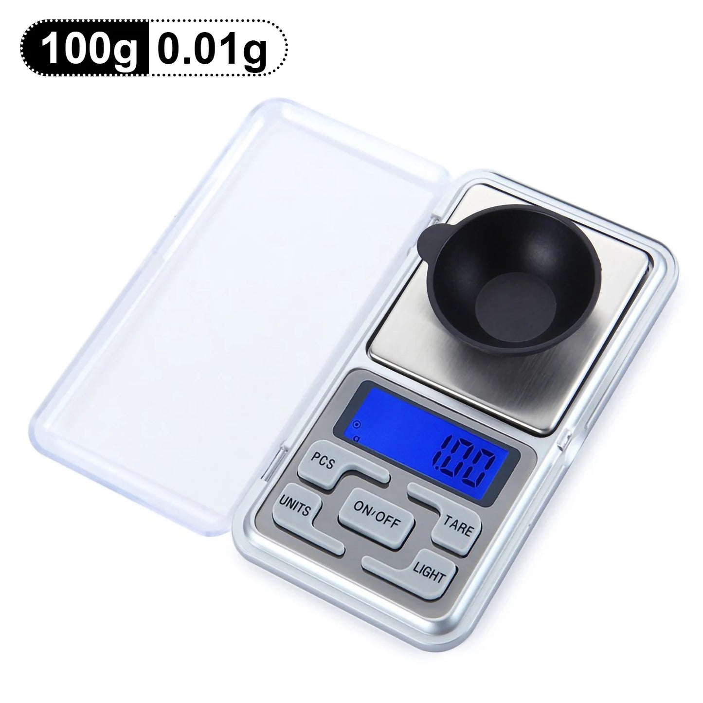 Stainless Steel Mini Pocket Weighing Electronic Carat Scale 0.01G High Precision Portable Household Electronic Jewellery Scale