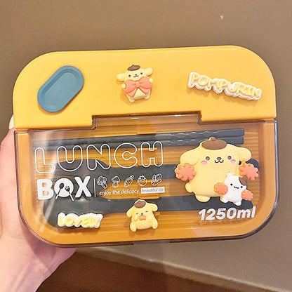 Sanrio Kuromi Large Capacity Lunch Box Cartoon Pochacco Lunch Box Portable Student Office Split Sealed Portable Lunch Box