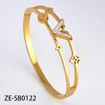 Stainless Steel Hand Bracelet for Women Zircon Lock Nail Bangle Luxury Jewelry Gifts Classics Wholesale Valentines Day Gift