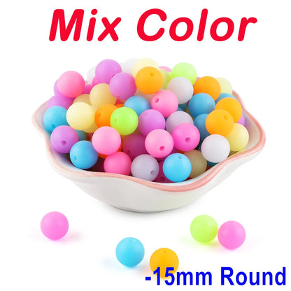 50Pcs Glow In The Dark Silicone Beads Round 12/15MM Luminous Silicone Lentil Bead For Jewelry Making DIY Bracelet Necklace