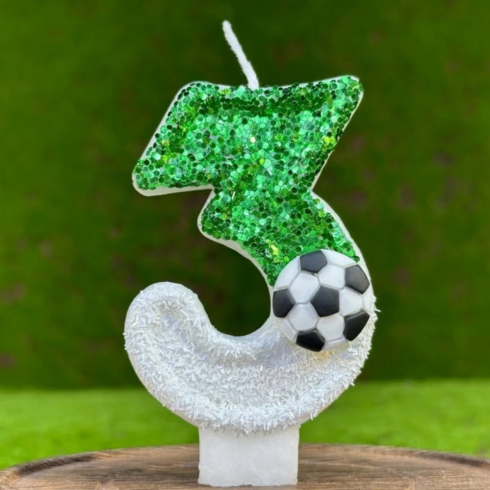 1Pc Creative Football 0-9 Digital Birthday Candle Cake Decoration