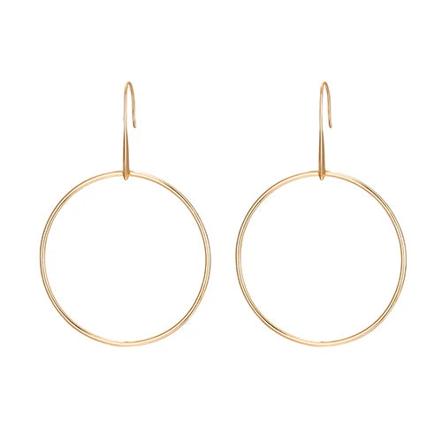 Hot fashion hoop earrings long interlocking Earrings geometric metal earrings Personality quality For Women girlfriend Girl gift